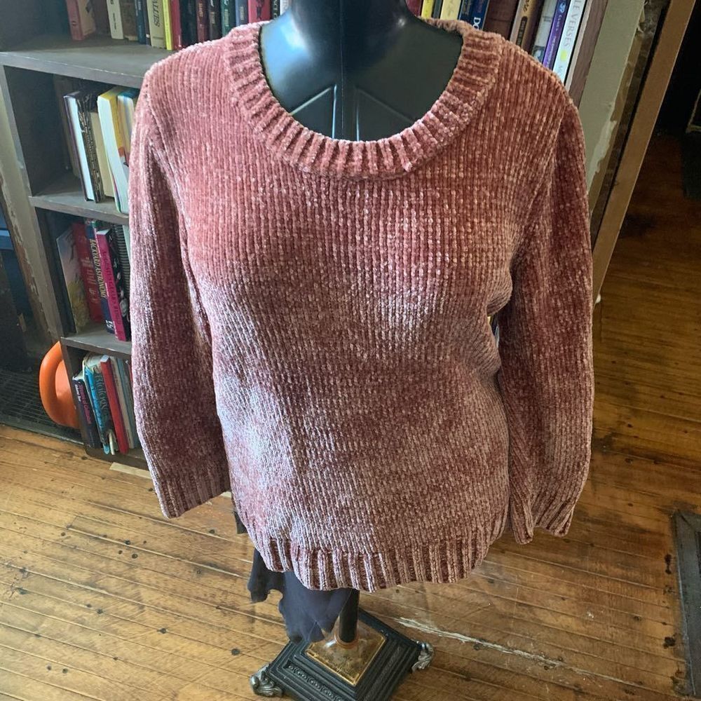 Orvis super soft pink chenille pullover M chunky sweater